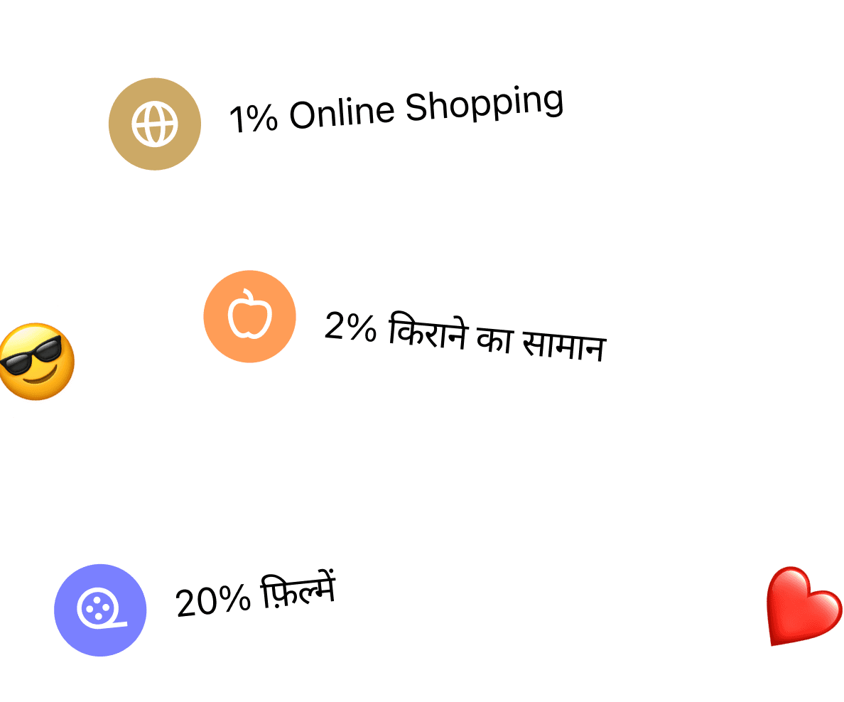 ₹ में 20% तक कैशबैक पाएं।